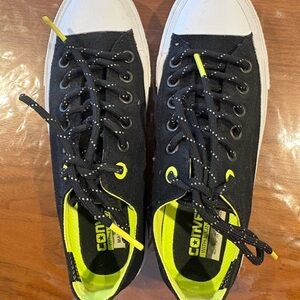 Converse Black and White Sneakers with Neon Highlights